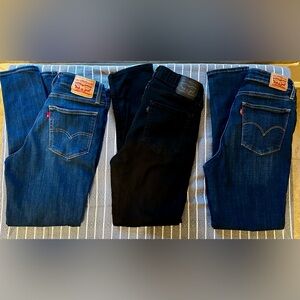 Levi's 721 High Rise Skinny Jeans, x3